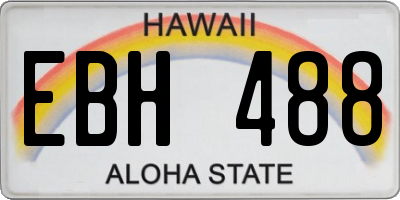 HI license plate EBH488
