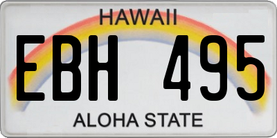 HI license plate EBH495
