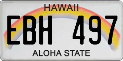 HI license plate EBH497