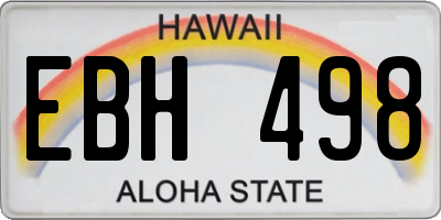 HI license plate EBH498