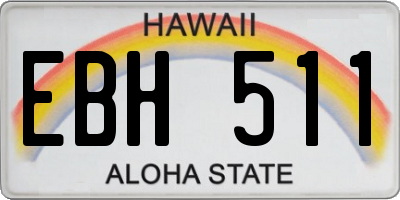 HI license plate EBH511