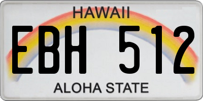 HI license plate EBH512