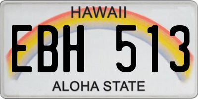 HI license plate EBH513