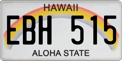 HI license plate EBH515
