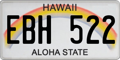 HI license plate EBH522