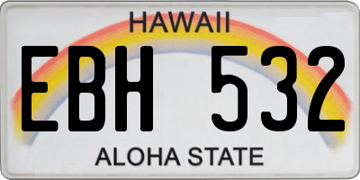 HI license plate EBH532