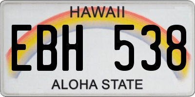 HI license plate EBH538