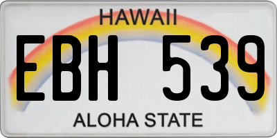 HI license plate EBH539