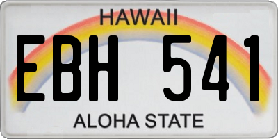HI license plate EBH541