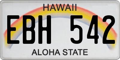 HI license plate EBH542