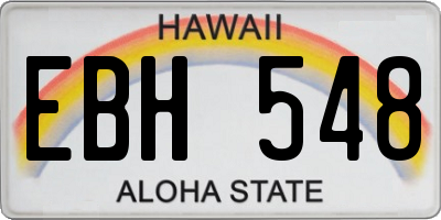 HI license plate EBH548