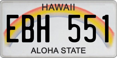 HI license plate EBH551