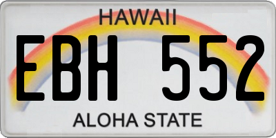 HI license plate EBH552