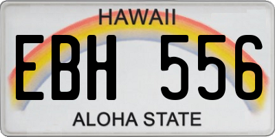 HI license plate EBH556