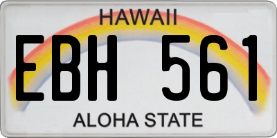 HI license plate EBH561