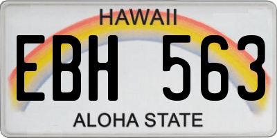 HI license plate EBH563