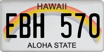HI license plate EBH570