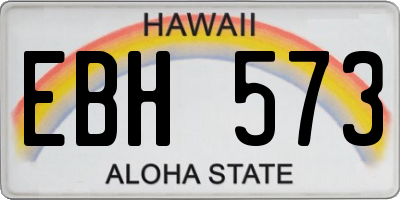 HI license plate EBH573
