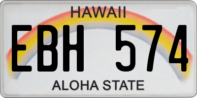 HI license plate EBH574