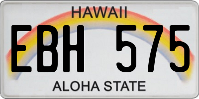 HI license plate EBH575