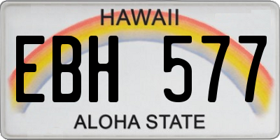 HI license plate EBH577