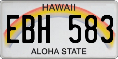 HI license plate EBH583