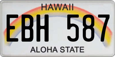 HI license plate EBH587