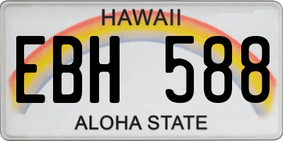 HI license plate EBH588
