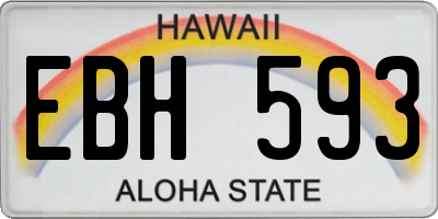 HI license plate EBH593