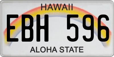 HI license plate EBH596