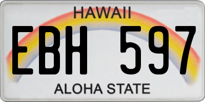 HI license plate EBH597