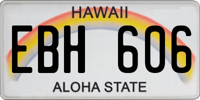 HI license plate EBH606