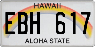 HI license plate EBH617