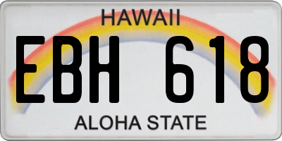 HI license plate EBH618