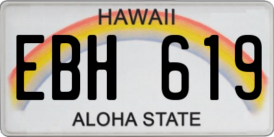 HI license plate EBH619