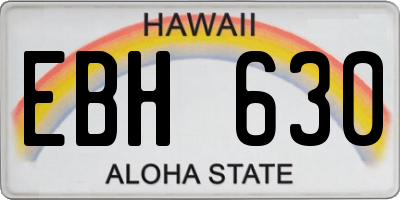 HI license plate EBH630