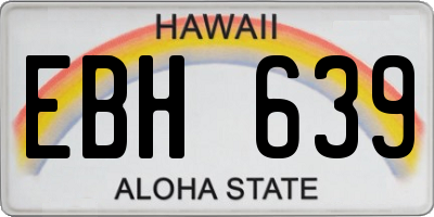 HI license plate EBH639