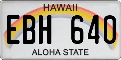HI license plate EBH640