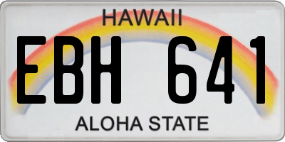 HI license plate EBH641