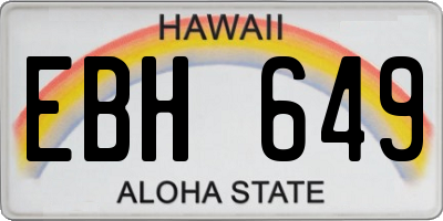 HI license plate EBH649