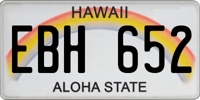 HI license plate EBH652