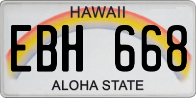 HI license plate EBH668