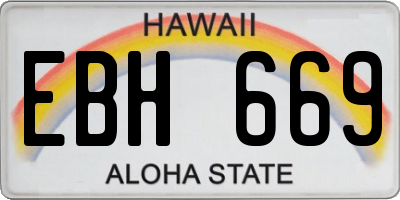HI license plate EBH669