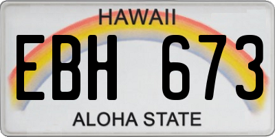 HI license plate EBH673