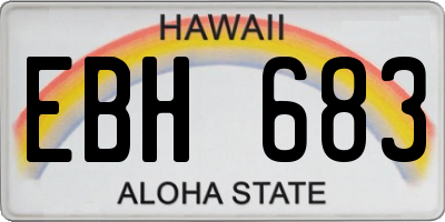 HI license plate EBH683