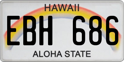 HI license plate EBH686