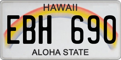 HI license plate EBH690