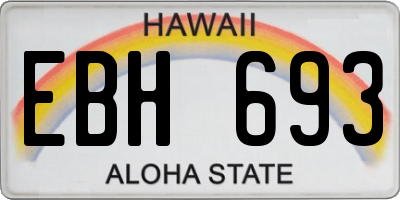 HI license plate EBH693