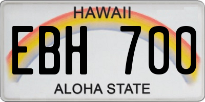 HI license plate EBH700