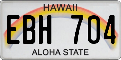 HI license plate EBH704